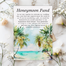 Tropical Beach Wedding Honeymoon Fund Tilläggskort