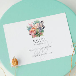 Tropical Beach Wedding OSA Meal Choice Vykort
