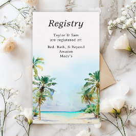 Tropical Beach Wedding Registry Tilläggskort