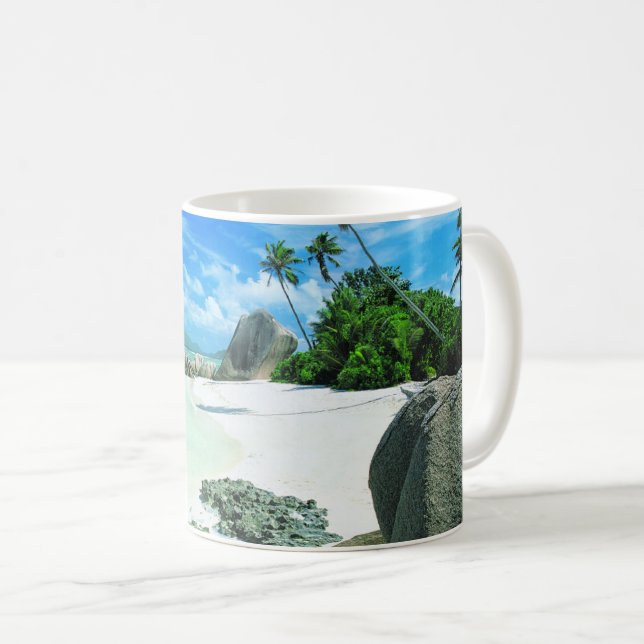Tropical Beaches | La Digue Island Kaffemugg (Framsida höger)