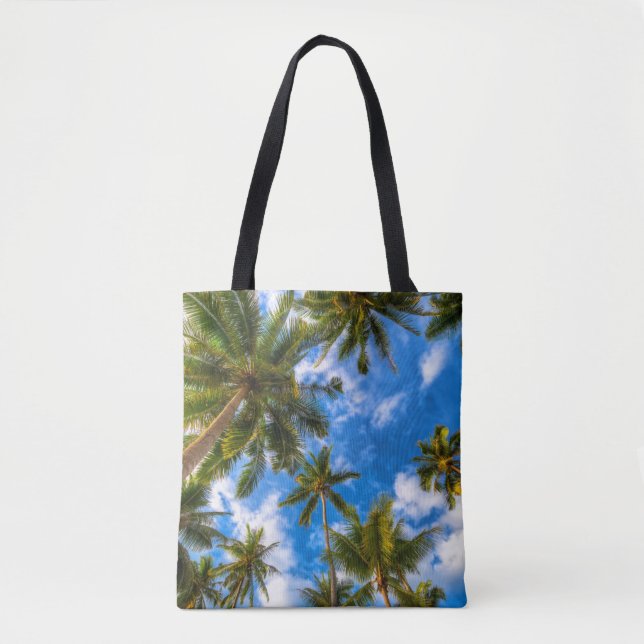 Tropical Beaches | Palm Trees on Blue Sky Tygkasse (Framsida)
