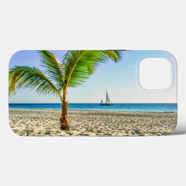 Tropical Beaches | Sailboat, Palm Tree, Aruba (Baksida (horisontell))