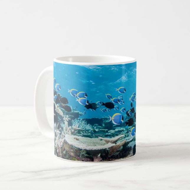 Tropical Beaches | Sturgeon Amongst Coral Kaffemugg (Framsida vänster)