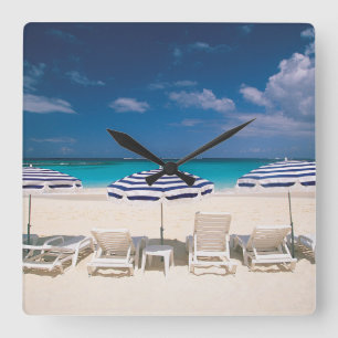 Tropical Beaches Tropical Beach Anguilla Fyrkantig Klocka