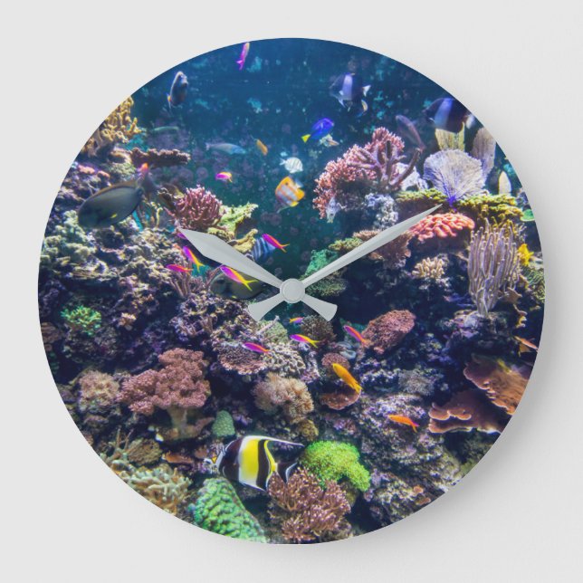 Tropical Beaches | Underwater Coral Reef Stor Klocka (Framsida)