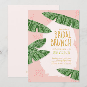Tropical Beachy Rosa Möhippa Brunch-inbjudan Inbjudningar