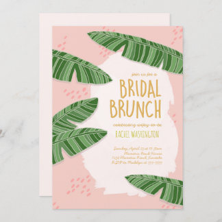 Tropical Beachy Rosa Möhippa Brunch-inbjudan Inbjudningar