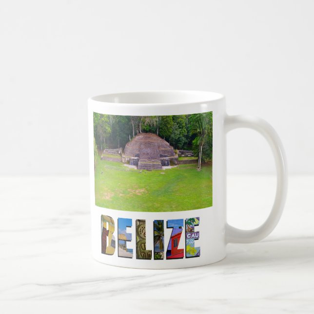 Tropical Belize Ancient Mayan Ruin Temple Photo Kaffemugg (Höger)