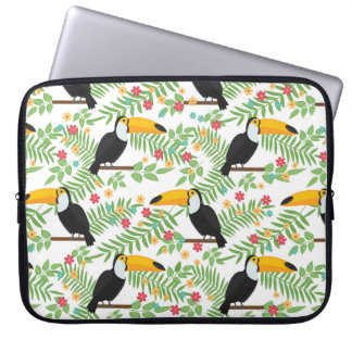 Tropical bird seamless mönster-bakgrund. Toucan Laptop Fodral