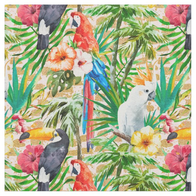 Tropical Birds Tyg (Närbild)