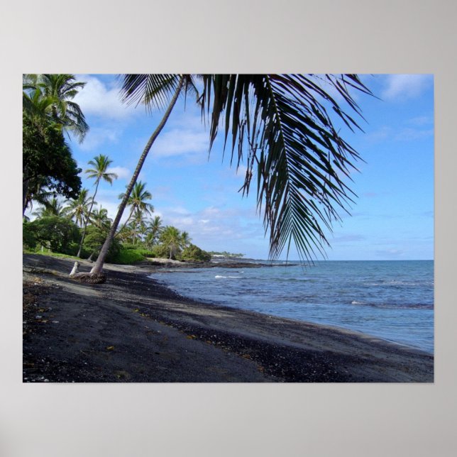 Tropical Black Beach of Hawaii Poster (Framsidan)