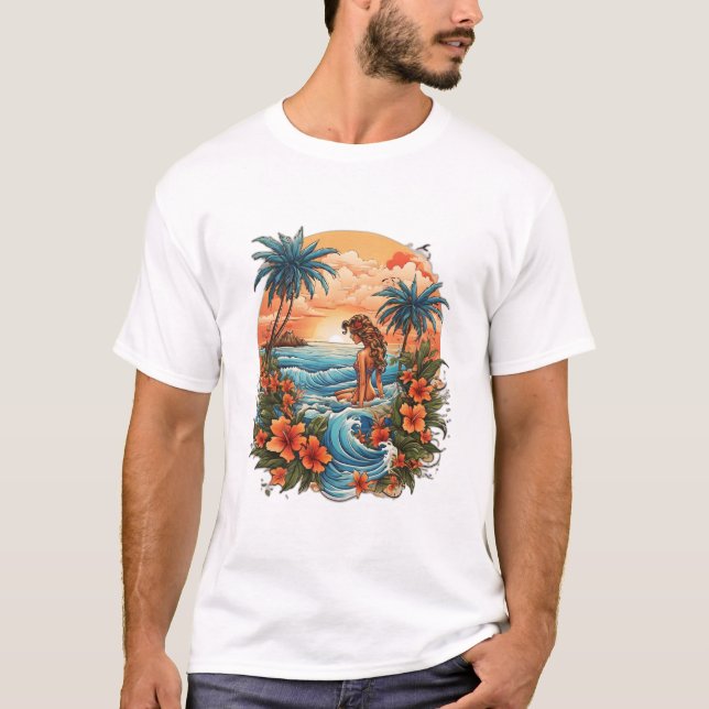 Tropical Bläck Fusion: Sailor Jerry Tattoo Art T Shirt (Framsida)