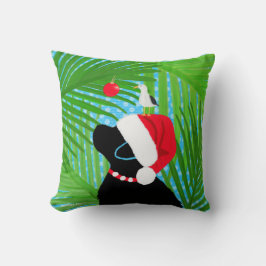 Tropical Black Lab Santa Seagull Christmas Kudde