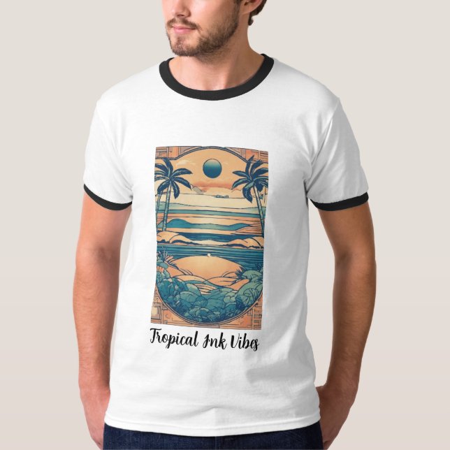 Tropical Bläck Vibes T Shirt (Framsida)