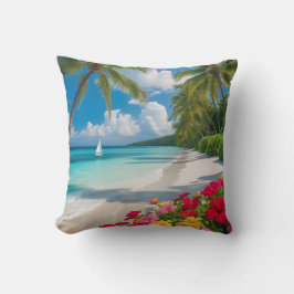 "Tropical Bliss Bloom Pillow Kudde
