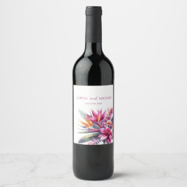 Tropical Bliss-Bröllop Vinflaska Etikett