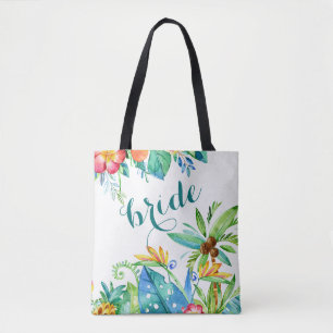 Tropical Blommigt 2-sidig Anpassningsbar Bride Tygkasse