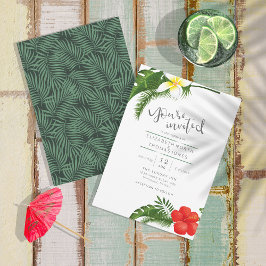 Tropical Blommigt Destination Wedding ID475 Inbjudningar