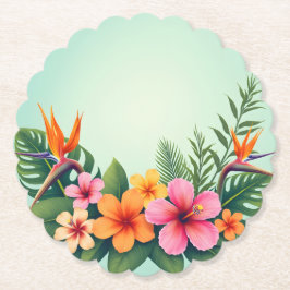Tropical Blommigt Elegance Underlägg Papper