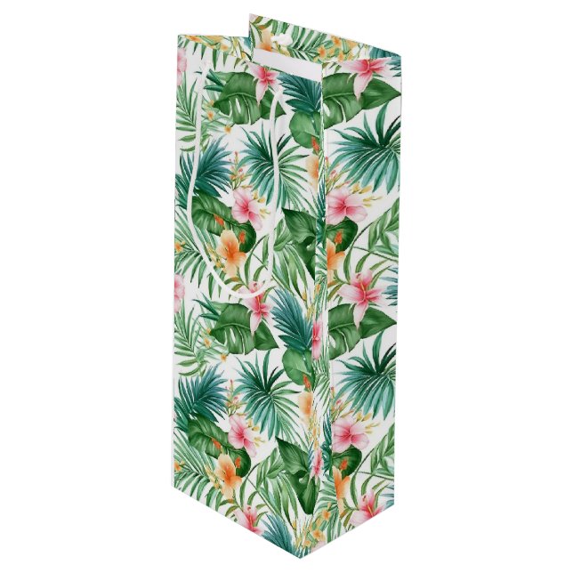 Tropical Blommigt Gift Bag (Framsidan Vinklad)