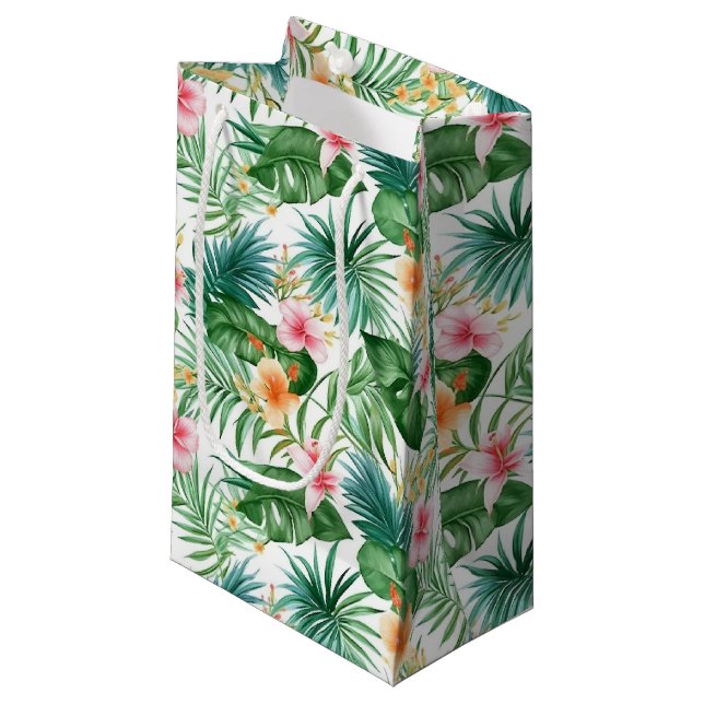Tropical Blommigt Gift Bag (Framsidan Vinklad)