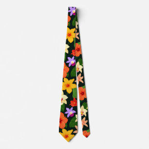 Tropical Blommigt Neck Tie Slips