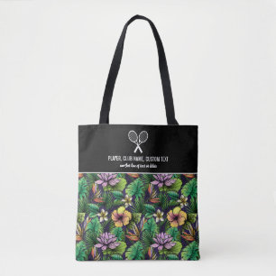 Tropical Blommigt Print Anpassningsbar Tennis Rack Tygkasse