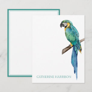 Tropical Blue Macaw Personlig Anteckningskort