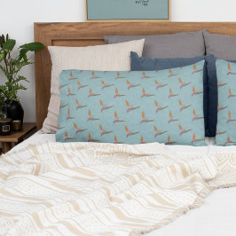 Tropical Blue Modern Bird of Paradise Hand Drawn