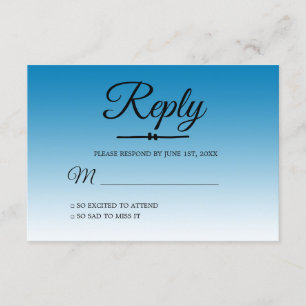 Tropical Blue Ombre Sweet 16 OSA Inbjudningar