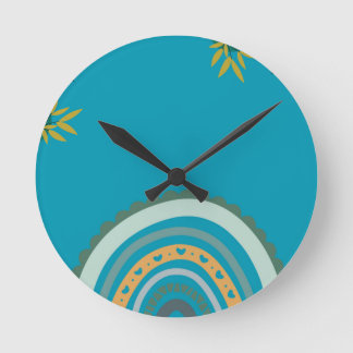 Tropical blue teal  rund klocka