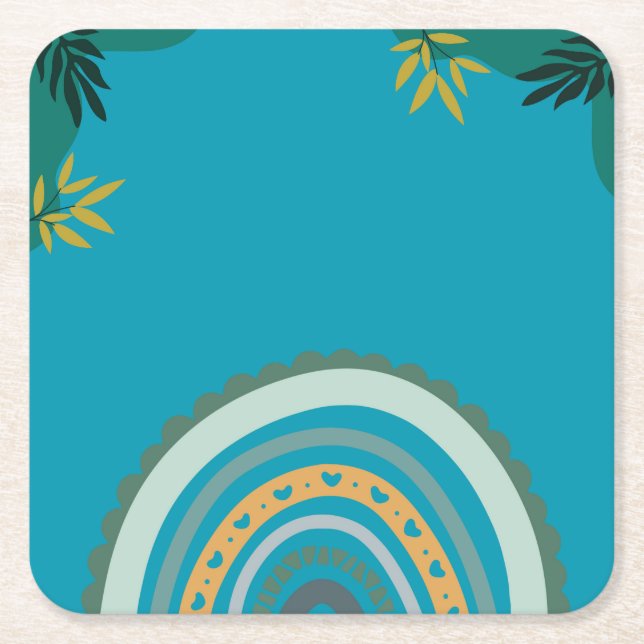 Tropical blue teal  underlägg papper kvadrat (Framsidan)