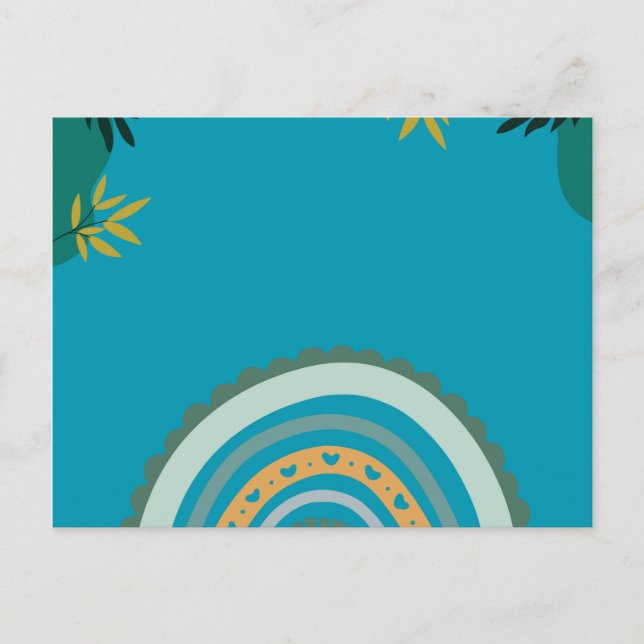 Tropical blue teal  vykort (Framsida)