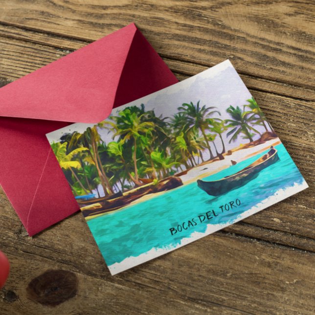 Tropical Bocas del Toro Panama Vykort (bocas del toro panama postcard)