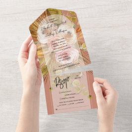 Tropical Boho Blommigt Arch Terracotta Bröllop