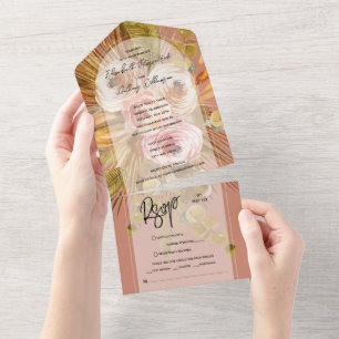Tropical Boho Blommigt Arch Terracotta Bröllop