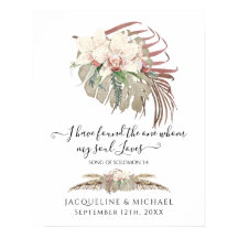 Tropical Boho Blommigt White Orchid Foliage Bröllo