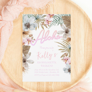 Tropical Boho Botanical Bachelorette Helg Inbjudningar