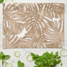 Tropical Boho Brown Jungle Lövs Kökshandduk