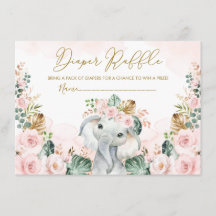  Tropical Boho Elephant Baby Diaper Raffle