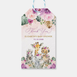 Tropical Boho Jungle Safari Girl Baby Shower Favor Presentetikett