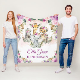 Tropical Boho Jungle Safari Vilda djur Flicka Fleecefilt