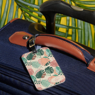 Tropical Boho Monstera Personlig Sommar Helgdag Bagagebricka