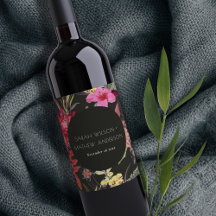Tropical Boho Mörk Living Red Rosa Blommigt Bröllo