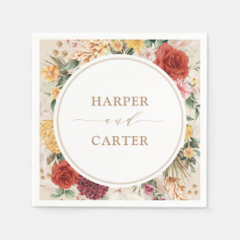 Tropical Boho Pampas Grass Flower Bröllop Pappersservett