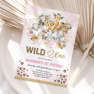 Tropical Boho Safari Animals Baby Shower Inbjudningar