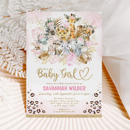  Tropical Boho Safari Animals Baby Shower Inv Inbjudningar
