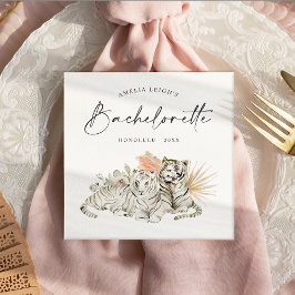 Tropical Boho Tigers Bachelorette Pappersservett