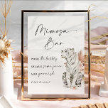Tropical Boho Tigers Mimosa Pub Fototryck<br><div class="desc">Denna förfärliga tropiska inspirerade utformning,  som är adorberad med boho-blommigt och tigrar,  är perfekt för roligten party!</div>