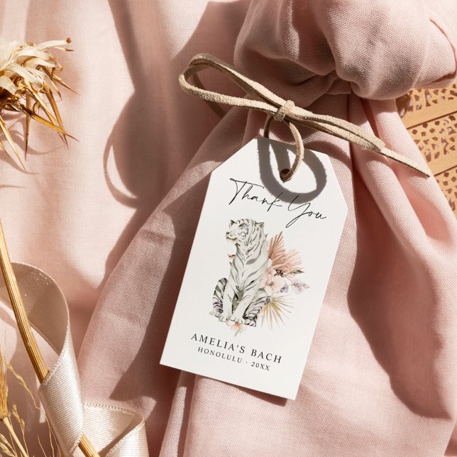 Tropical Boho Tigers Tack Presentetikett (Skapare uppladdad)